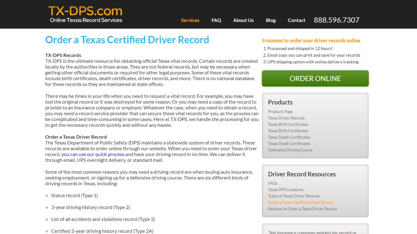 Certified Driving Record | Texas DPS Records