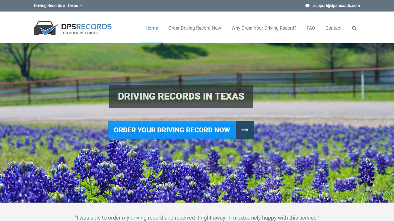 Texas Driving Record Order with Immediate Processing